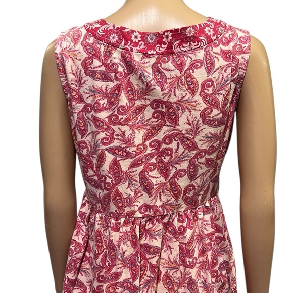 One World Cotton Paisley Print Sleeveless Embellished Tunic Top Blouse Womens S - Picture 6 of 13